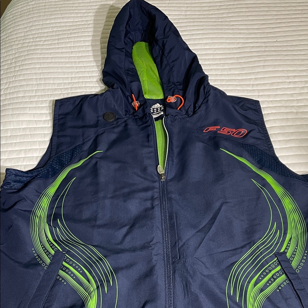 adidas Men's Navy and Lime Performance Vest